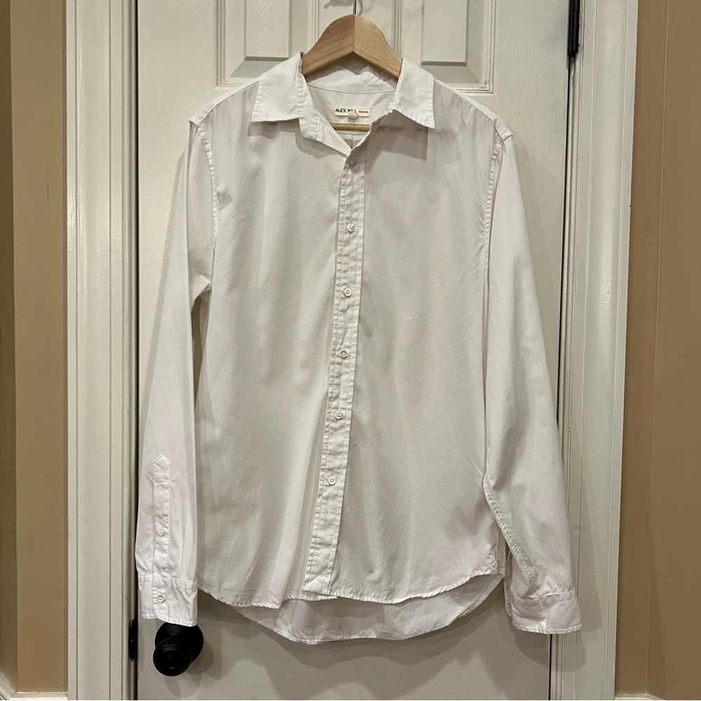 Alex Mill End On End School Shirt White Wash&Go Button Down Cotton Sz Medium